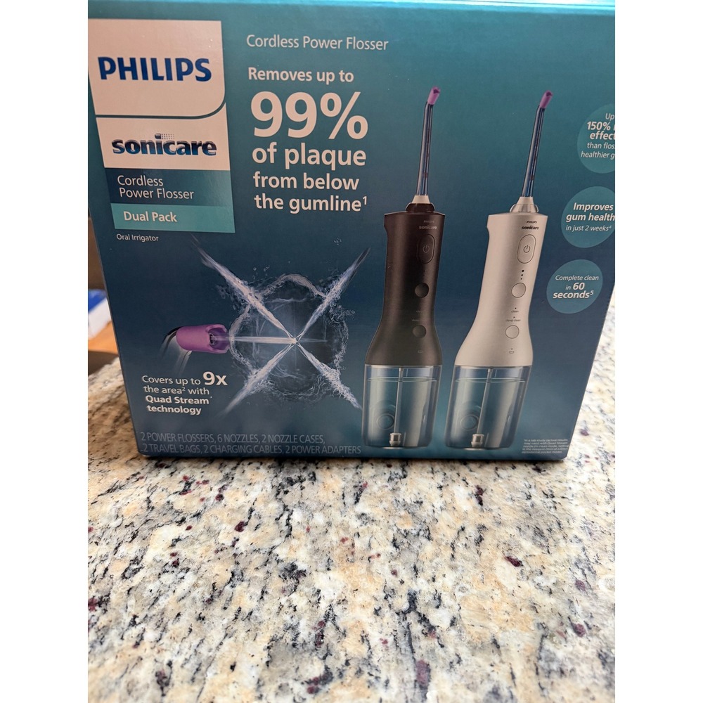 Philips Sonicare Cordless Power Flosser Dual Pack New Open Box